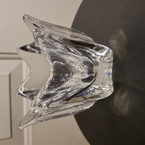 Orrefors Heavy Clear Crystal Tulip Bowl Vase Sweden C. 1959